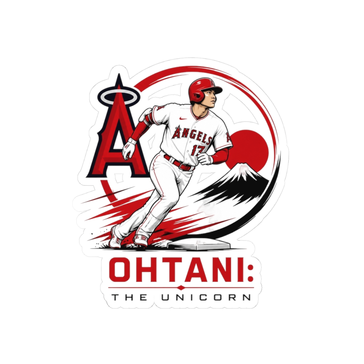 Shohei Ohtani "OHTANI: THE UNICORN" Sticker - alternate angle 3, merchandise